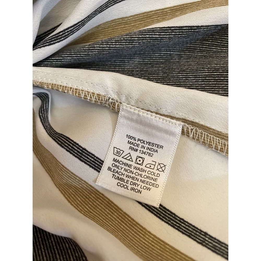 Blush Off The Shoulder Mini Dress Womens Size S Striped Black White Tan Neutral - Picture 6 of 6